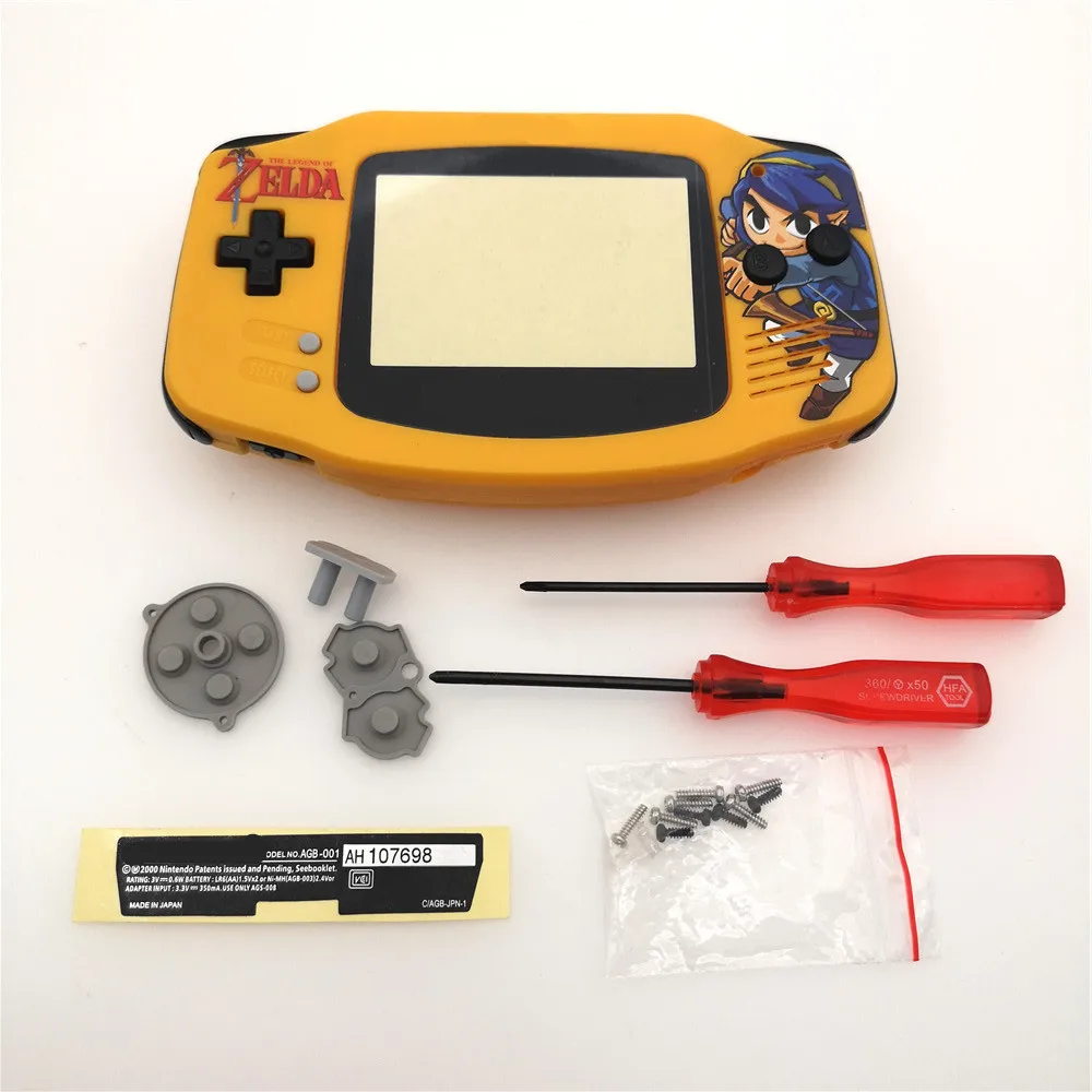 Hyrule Hylian ZeldaLink рисунок DIY Полный Корпус в сборе Корпус чехол с резиновой прокладкой кнопки для Gameboy Advance Игровая приставка GBA