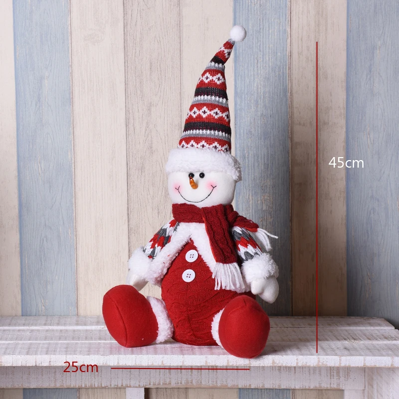 snowman Милые сидящие куклы Chritsmas отец Снеговик Лось куклы праздничный подарок на Рождество олень Фигурки Рождественский орнамент для дома Navidad - Цвет: snowman