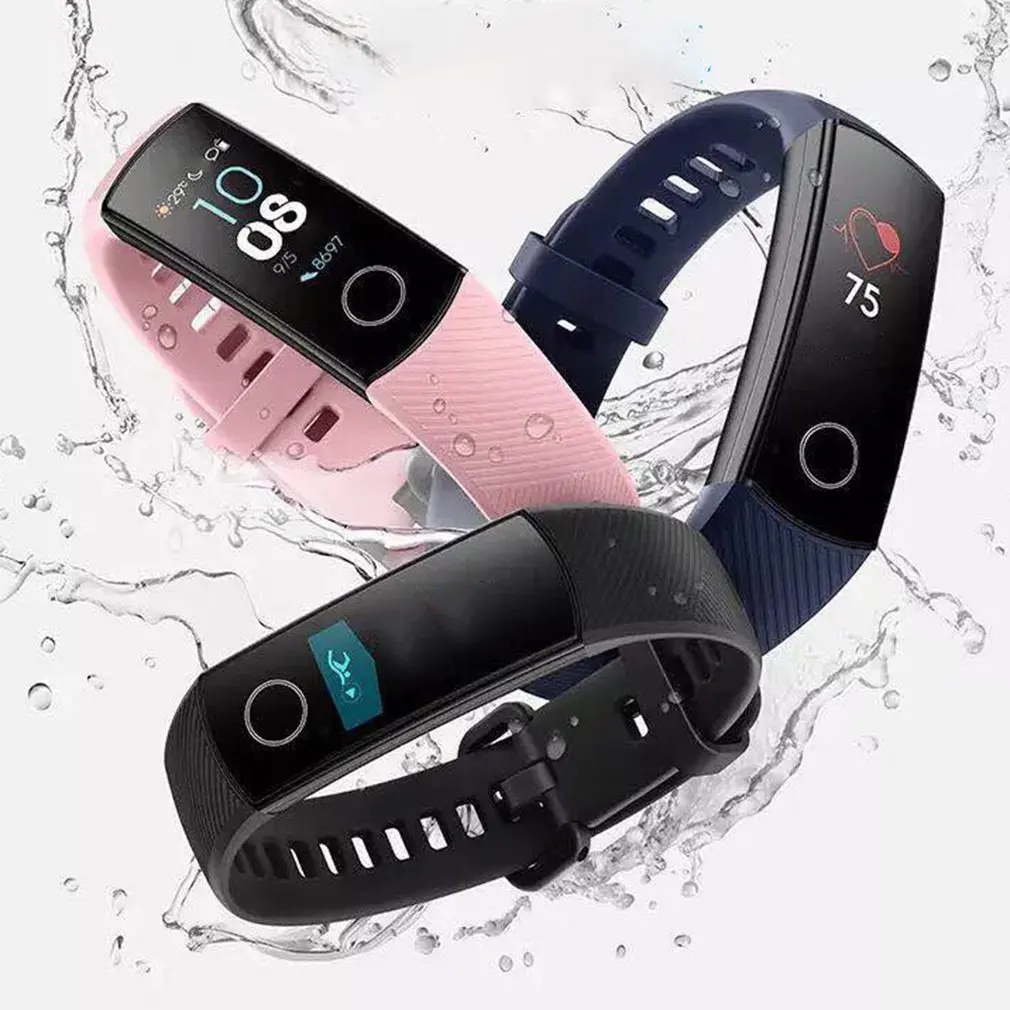 Huawei Honor Band 4 умный Браслет 50 м Водонепроницаемый фитнес-трекер сенсорный экран для сердечного ритма монитор вызова сообщения шоу