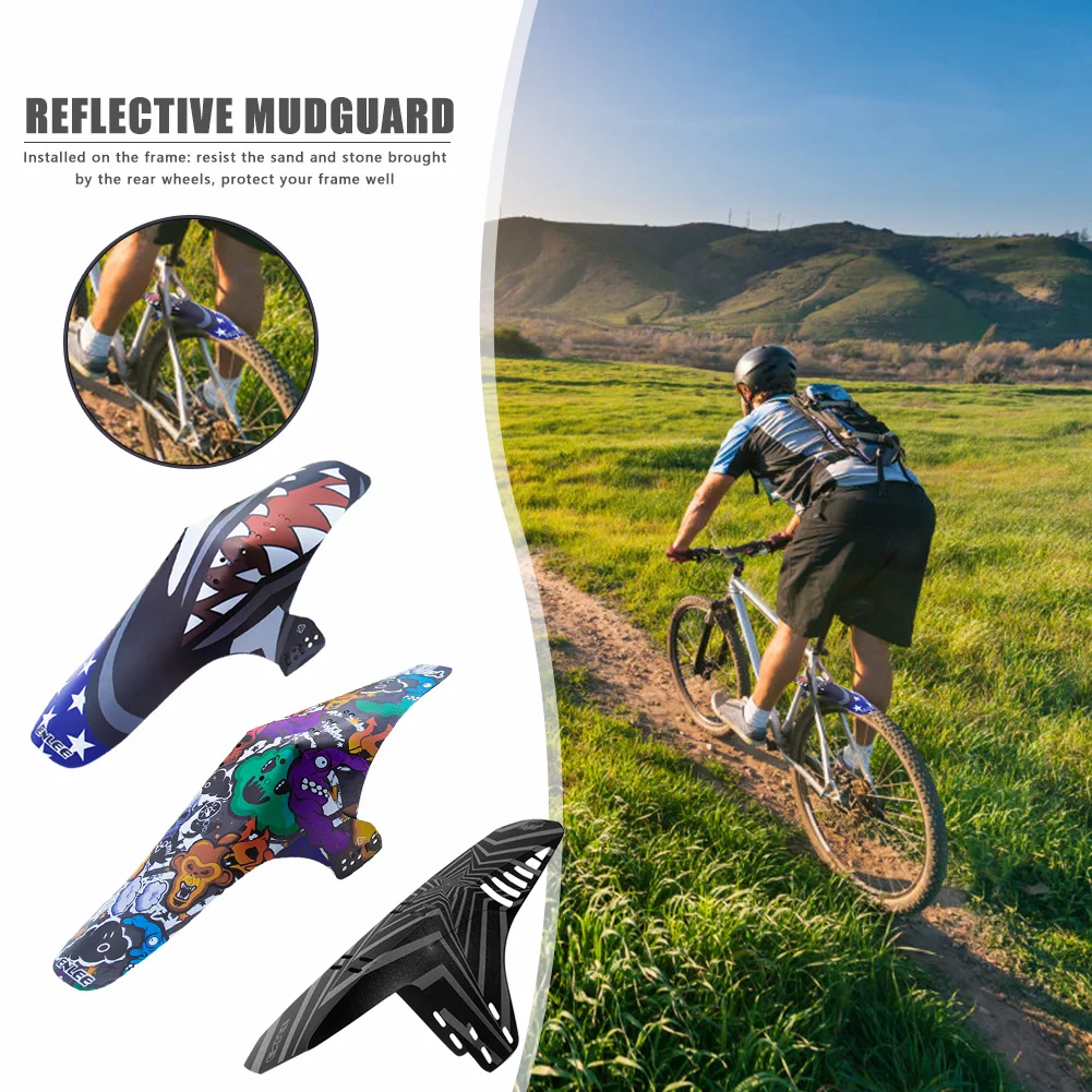 Bicycle Front Rear Tire Wheel Fenders Plastic Reflective MTB Mountain Bike Wings Mudguard Road Cycling Wheel Eyebrow Protector