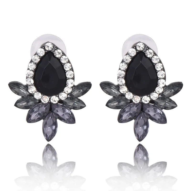 Новые женские модные серьги с кристаллами стразы милые металлические листьями