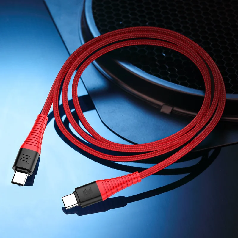 Кабель Rock usb type C-type C для Redmi K20 Note 8 Pro Quick Charge 3,0 Быстрая зарядка кабель type-C для samsung S10 USB-C - Цвет: Red