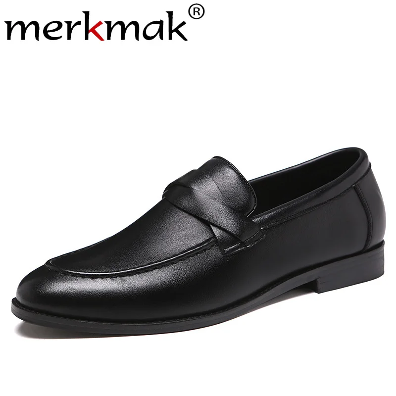 Merkmak/Новинка; Осенняя мужская обувь; модная кожаная повседневная обувь; износостойкая офисная обувь; вечерние мужские свадебные туфли; большие размеры