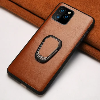 

Original Oil Wax Leather Phone Case for iPhone 11 Pro 11 Pro Max X XS Max XR 7 8 Plus 6 6s 7 Plus Ring Magnetic Kickstand Cover