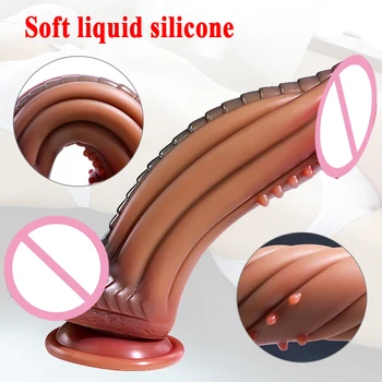 Monster shape Realistic dildos for women Couple adult sex toys dildo With Strong Suction cup Soft liquid silicon Big penis pants 4