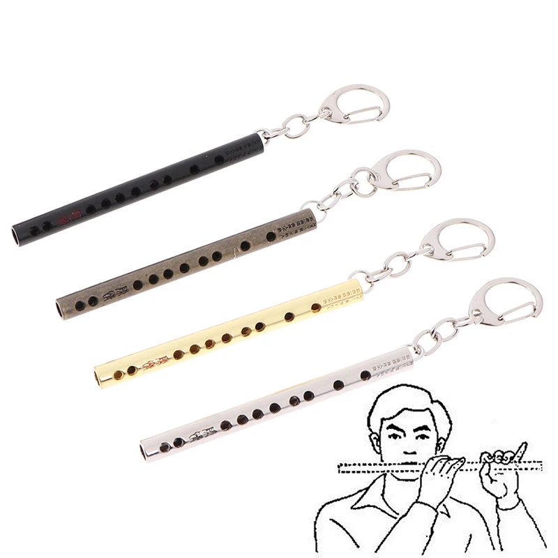 Metal Flute Keychain Unique Musical Instument Onament