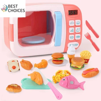 

Kid's Kitchen Toys Simulation Microwave Oven Educational Toys Mini Kitchen Food Pretend Play Cutting Role Playing Girls Toys