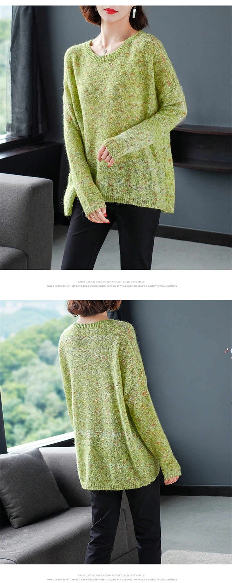 Женский Длинный свитер большого размера, свитера и пуловеры, вязаный осенне-зимний пуловер, Женский вязаный свитер