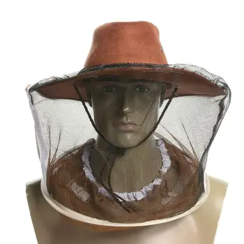 

Professional Beekeeping Hat Beekeeper Cowboy Hat Anti Mosquito Bee Insect Veil Net Hat Full Face Neck Wrap Protector