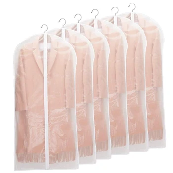 

6 Sets of Dustproof Cloth Cover Transparent Wardrobe Storage Bag Dustproof Cover