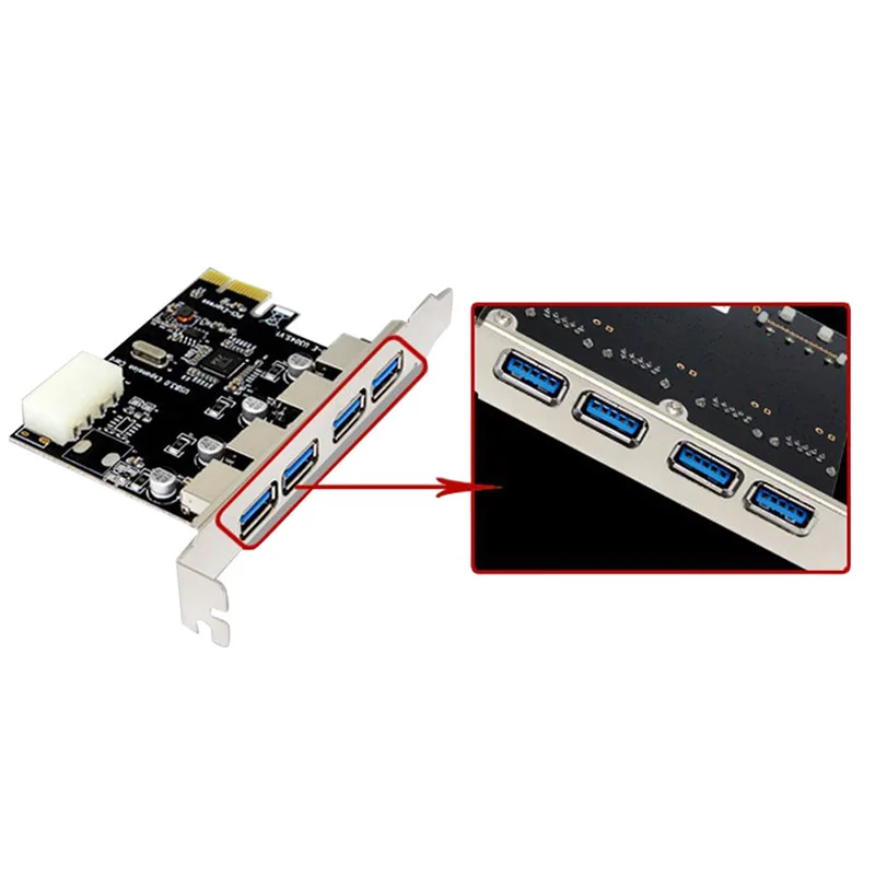 3,0 PCI-E к USB переходная карта 4-портовый USB зарядное устройство встроенный настольные карты расширения FKU66