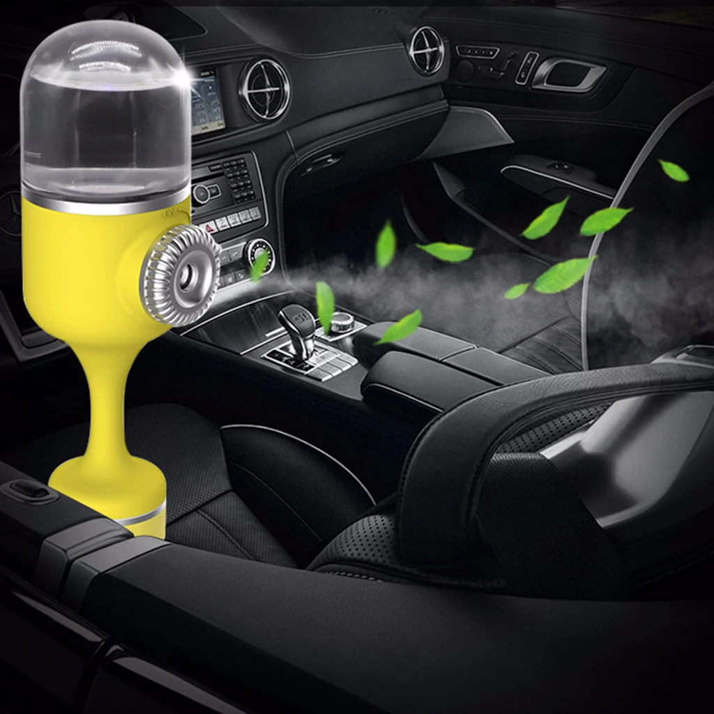Mini Car Humidifier Cooling Mist Car Air Refresher Diffuser with 2 USB Charger Adapter, Car Essential Oil Aromatherapy Diffuser