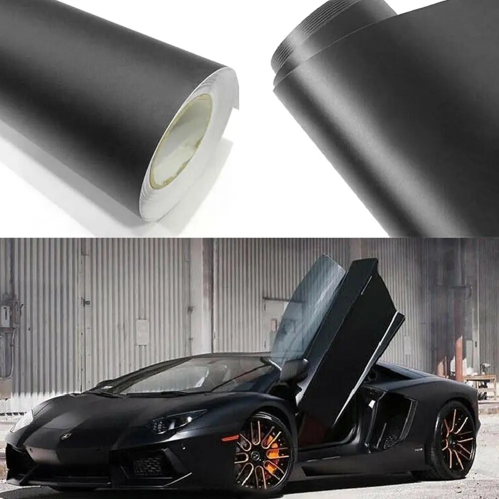 

12x60" Matte Black Vinyl Film Wrap Car DIY Sticker Vehicle Decal 3D Motorcycle Automobiles Car Stickers Decal