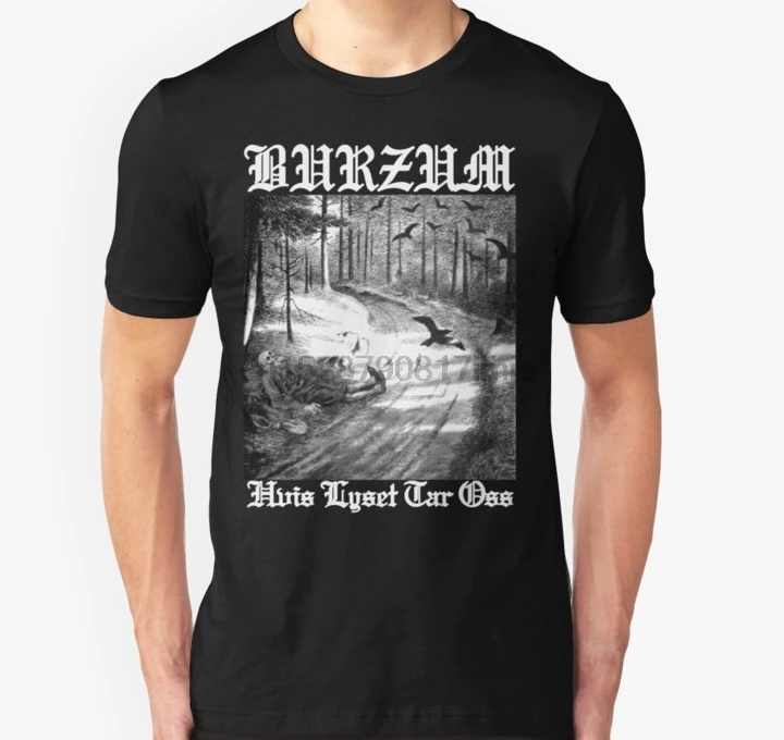 Мужская футболка Burzum Hvis Lyset Tar Oss черная Высококачественная унисекс wo тройники топ
