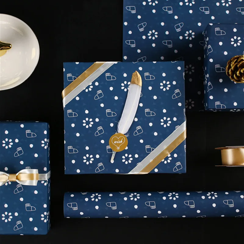 

50*70cm 1pc Retro DIY Birthday Gift Wrapping Paper Gift Bag Cover Paper Ins Lovers Nordic Series Creative Wrapping Paper