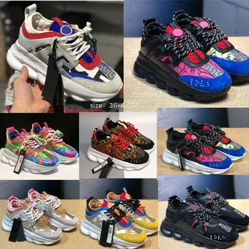 

2019 Running Designer Shoes Men Womens District Medusa Habanero Link-Embossed Sole Trainer Flair Sneaker