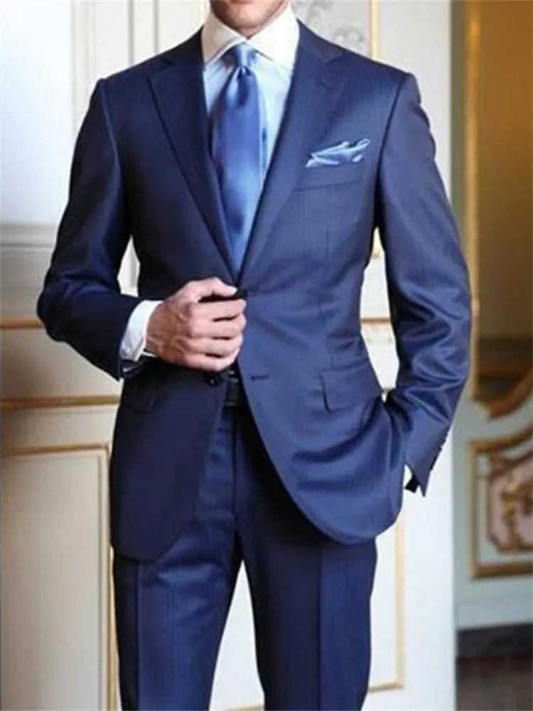 New Men’s Suit Smolking Noivo Terno Slim Fit Easculino Evening Suits For Men Navy Blue Wedding Prom Notched Lapel Groom Tuxedos New Men’s Suit Smolking Noivo Terno Slim Fit Easculino Evening Suits For Men Navy Blue Wedding Prom Notched Lapel Groom Tuxedos