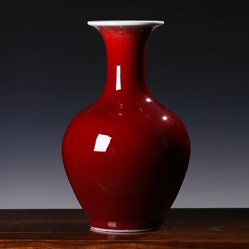 Цзиндэчжэнь керамическая ваза украшение Лучший антиквариат фарфоровая бутылка традиционное ремесло ручной работы китайский стиль дома красная серия 6