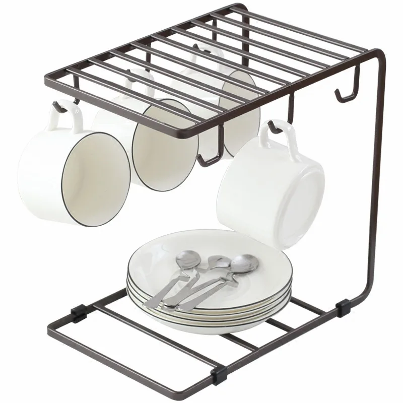 Creative Wrought Iron Glass Holder Kitchen Cup Holder Household Cup Water Coffee Drain Saucer
