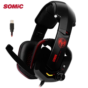 

SOMiC G909 USB Headset Vibration Virtual 7.1 Surround USB Gaming Headphone Headset With Microphone for PS4 PC Games