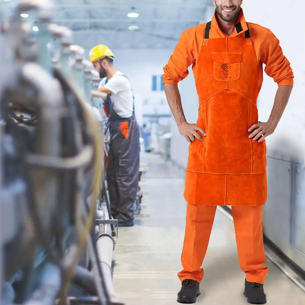 Welding Apron Wear-resistant Cowhide Protective Clothing Flame-resistant Cover For Welder
