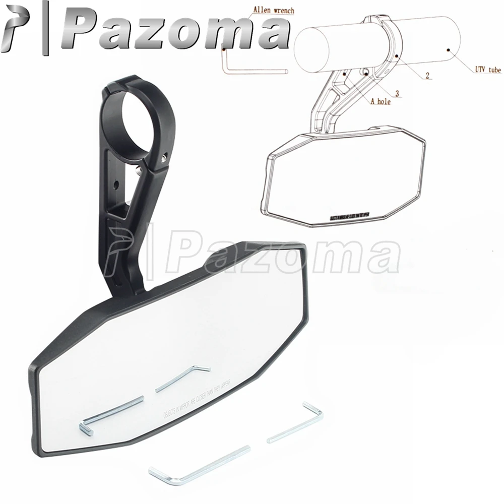 Utv 1.75 "Roll Bar Mirror Center Specchietto Retrovisore Off Road Racing Mirror Per Polaris Ranger Rzr 570 800 900 1000 Yamaha Yxz1000R