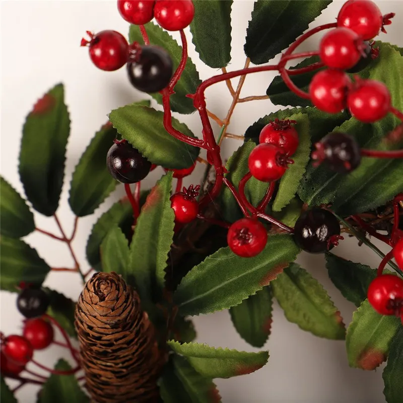 Фестиваль День благодарения ягода сосновый цветок Гирлянда DIY искусственная Цветочная Гирлянда домашний офис отель стены двери окна украшения