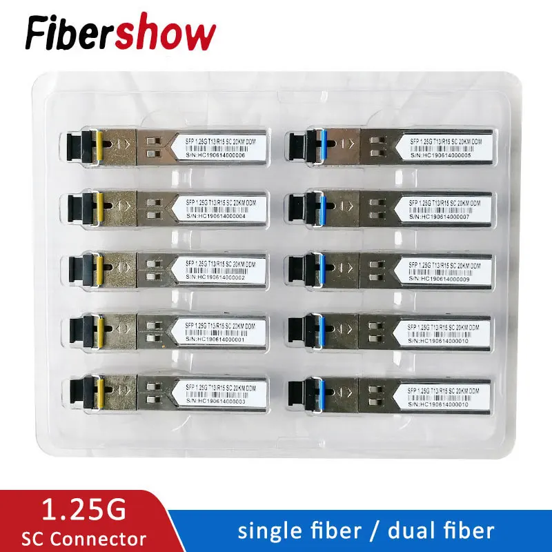 SFP модуль SC разъем 1,25G SC BiDi 1310nm/1550nm WDM переключатель трансивер sfp-модуля с переключателем с функцией DDM