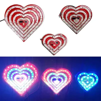 

AMotorcycle LED Decoration Lamp Lovely Peach Heart Style Seven Color Strobe Light 12V V Color Super Bright Brake Rear Lamp