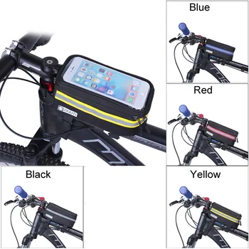 

DUUTI Bike Phone Case Utility Bicycle Cell Phone Bag With Touchable TPU Screen Reflective Waterproof Bicycle Front Tube Bag