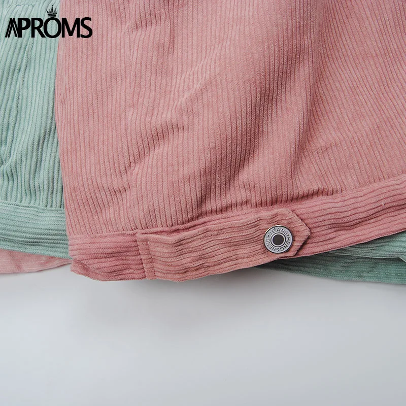 Aproms, розовая Вельветовая теплая куртка для женщин, Зимние Повседневные базовые куртки из овечьей шерсти, Женская парка, верхняя одежда для девочек, пальто из искусственного меха