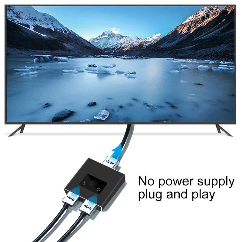 AAAE Top-Hdmi сплиттер, Hdmi Switch-Ultra Hd 4K не требуется внешнего питания 2 порта Hdmi Switcher для Fire Stick/Fire Tv/Roku Tv/P