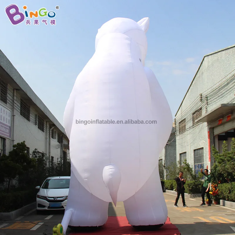 Giant 6mh inflatable white polar bear with oxford fabric / inflatable polar bear sewing logo cartoon bear model toy