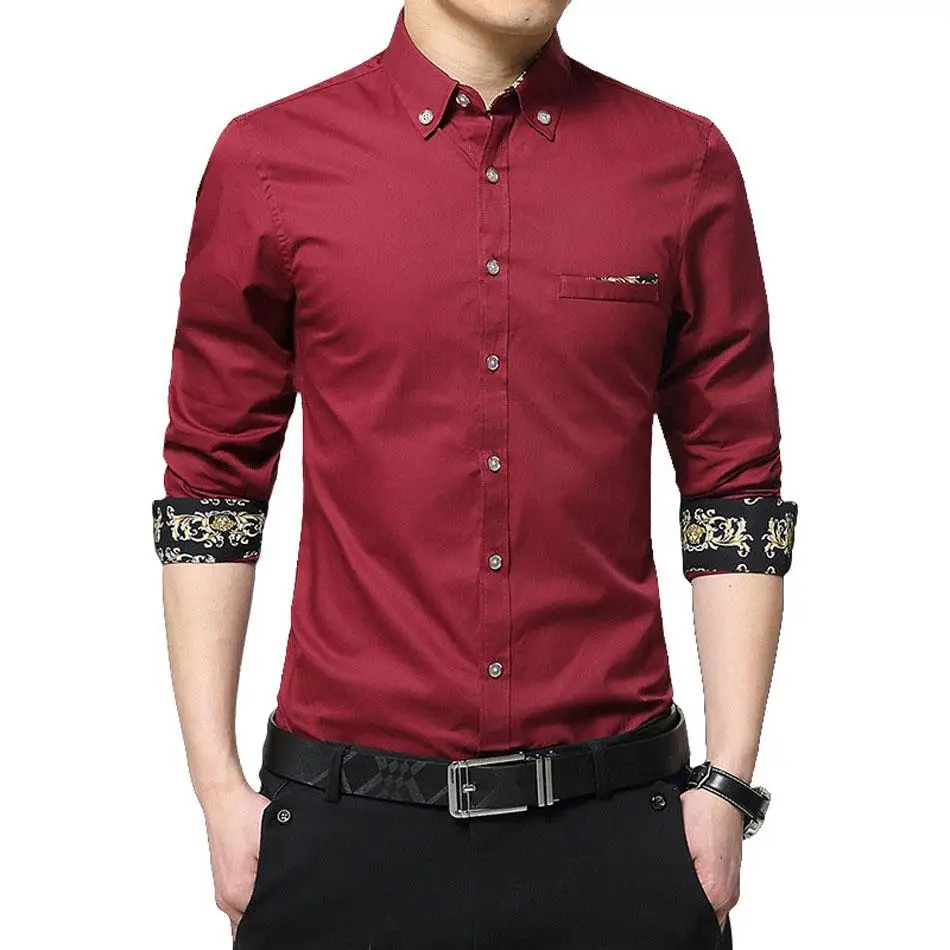 Модный бренд осени; Для мужчин одежда Slim Fit Для мужчин рубашка с длинными рукавами Для мужчин клетчатая хлопковая Повседневное Для мужчин рубашка социальных размера плюс M-5XL