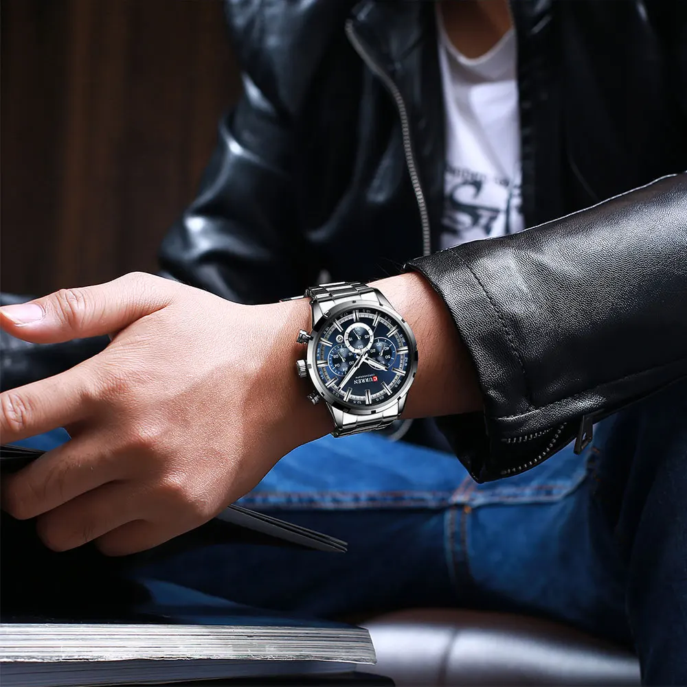 CURREN наручные часы, кварцевые часы, мужские брендовые Военные стильные спортивные часы с датой, мужские часы Relogios Masculinos 8355
