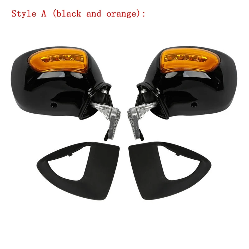 

Moto Left & Right Rearview Mirrors W/ LED Turn Signals For Honda Goldwing GL1800 F6B 2013-17