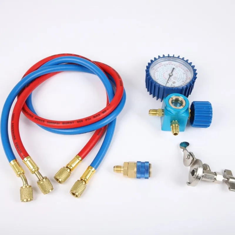 Air Conditioning Fluoride Adding Tool Kit For R22 R134A R410 R600 Refrigerant Car Common Cool Gas Meter | Автомобили и мотоциклы