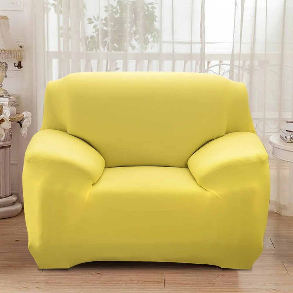 Urijk, огранка из эластичного материала, 1/2/3/4 местный чехлы для диванов полиуретанового волокна для диванных чехлов для Гостиная чехол Чехол для дивана - Цвет: light yellow