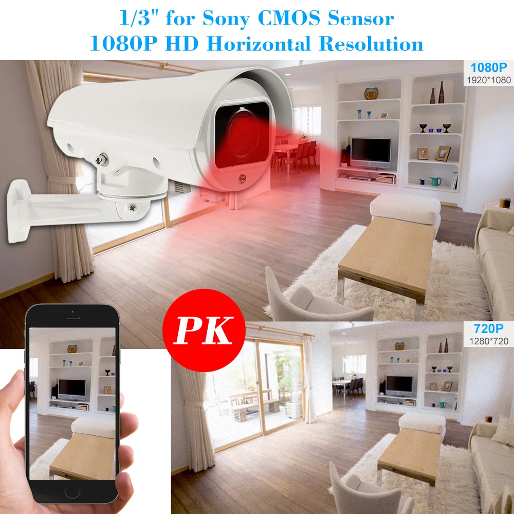 KKmoon 1080P HD 2.0MP пуля PTZ IP камера IP66 Всепогодная Поддержка телефон приложение управление Обнаружение движения ночное видение