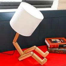 Современный Лофт Настольный Деревянный светильник, креативный дизайн, лампа для учебы, светильник для спальни, бара, со светодиодными лампами