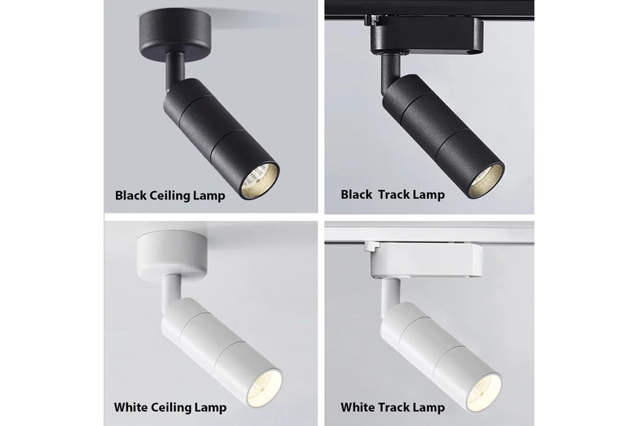 Трековый светильник Точечный светильник светодиодный рельсовый светильник Точечный светильник для домашнего магазина шоу-рум 2 провода Черный Белый Замена галогенов AC220V
