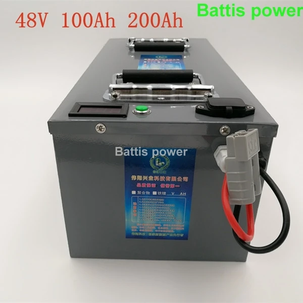 48 В Солнечная литиевая батарея 100Ah 200Ah выносливость использования в ночное время с BMS для 10 кВт солнечной энергии панели Инвертор+ 10А зарядное устройство