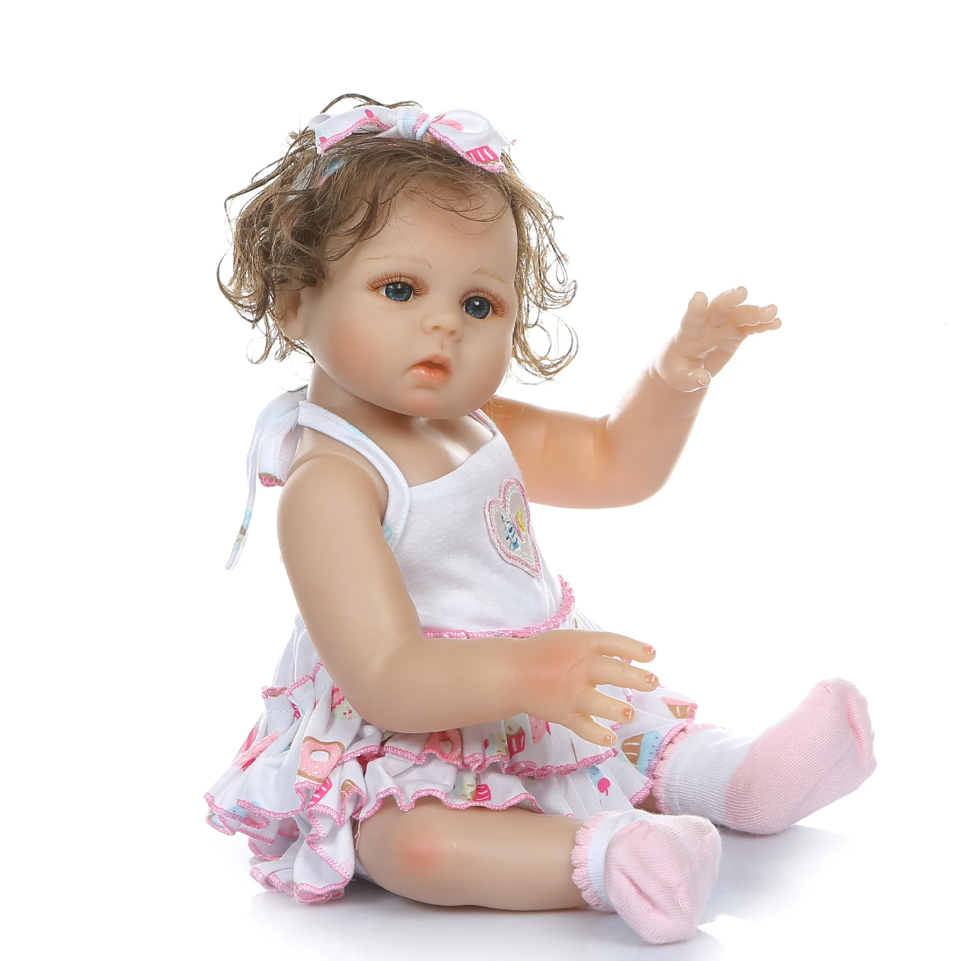 48 см Моделирование детских кукол девушка реалистичные милые лица локон волос enchantimalal куклы DIY игрушки Мягкие силиконовые Bonecas дети Сюрприз подарок