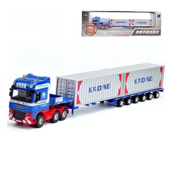 

Alloy Diecast Container Low Bed Transporter Truck 1:50 Simulation Sea Port Vehicles Model For Kids Christmas Gift Toys