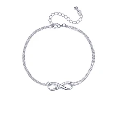Модный изысканный браслет на цепочке с знаком бесконечности для женщин, креативные серебряные браслеты без аллергии, пляжные браслеты с темпераментом, ювелирные изделия