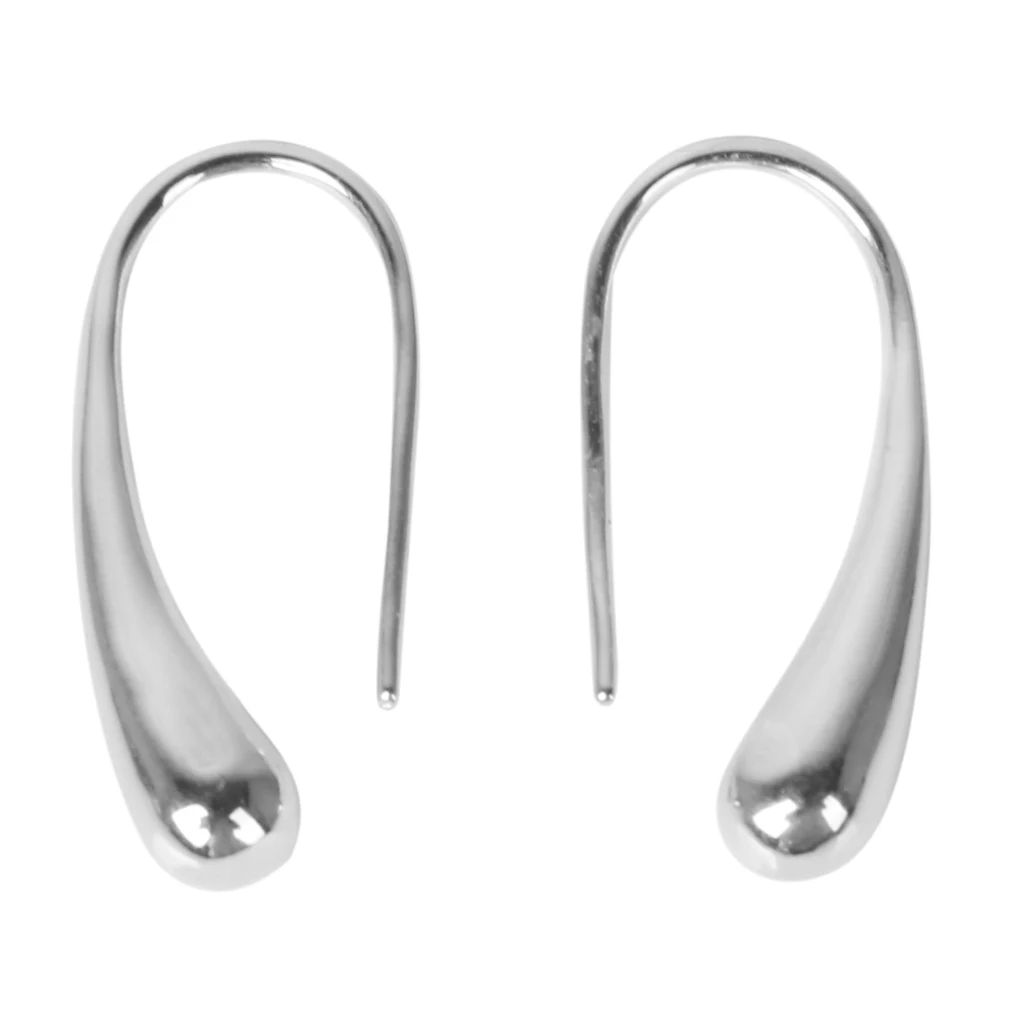 Women Fashion Jewellery silver color Earrings Teardrop Drop Hoop Earrings Ear Stud