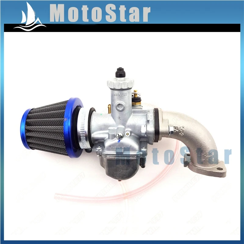 Mikuni VM22 карбюратор 26 мм Carb+ 38 мм воздушный фильтр очиститель+ Mainfold впускная труба для Пита грязи мотоцикл 110cc 125cc - Цвет: Blue