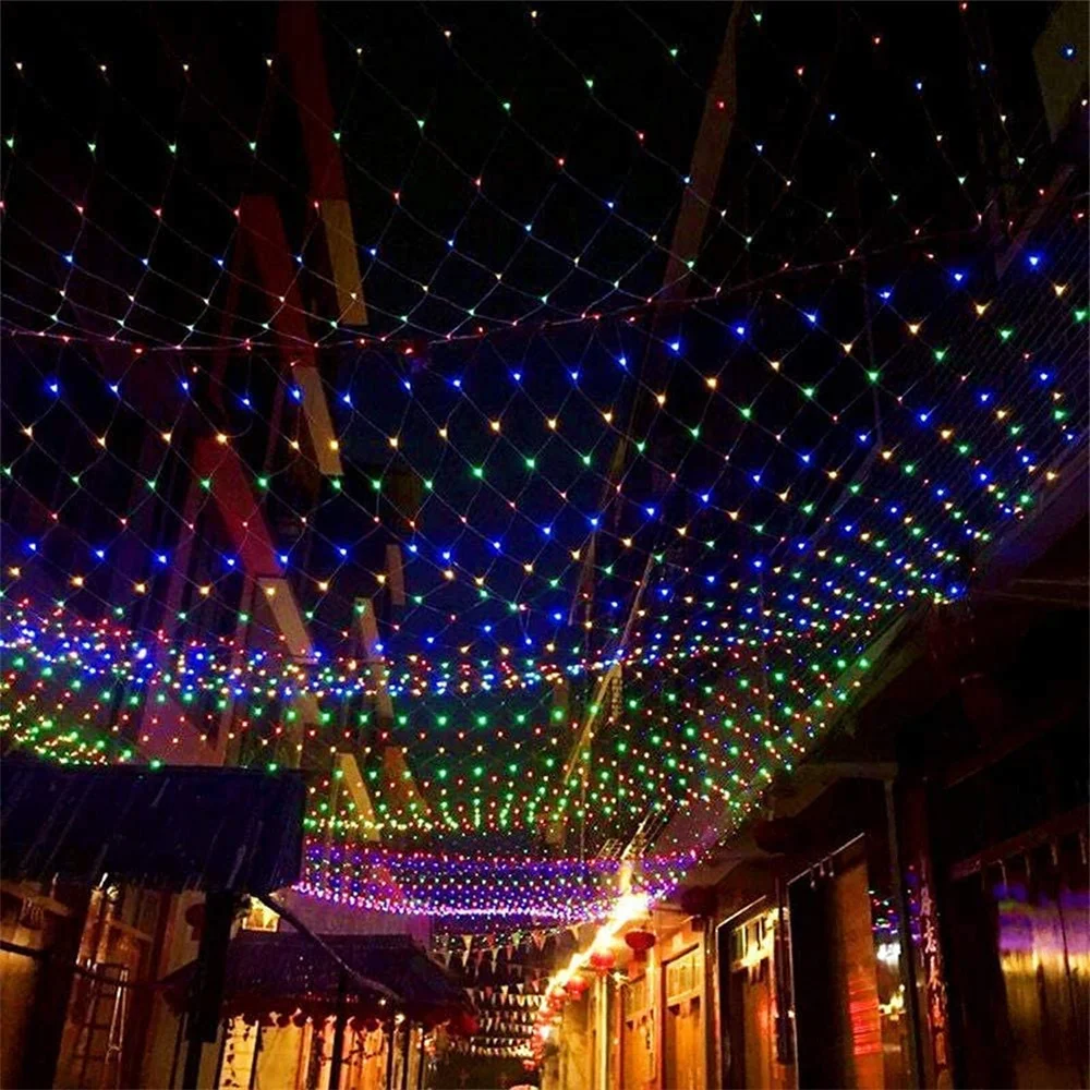 

6X4M 672 Leds Christmas Garlands LED String Christmas Net Lights Fairy Xmas Party Garden Wedding Decoration Curtain Lights