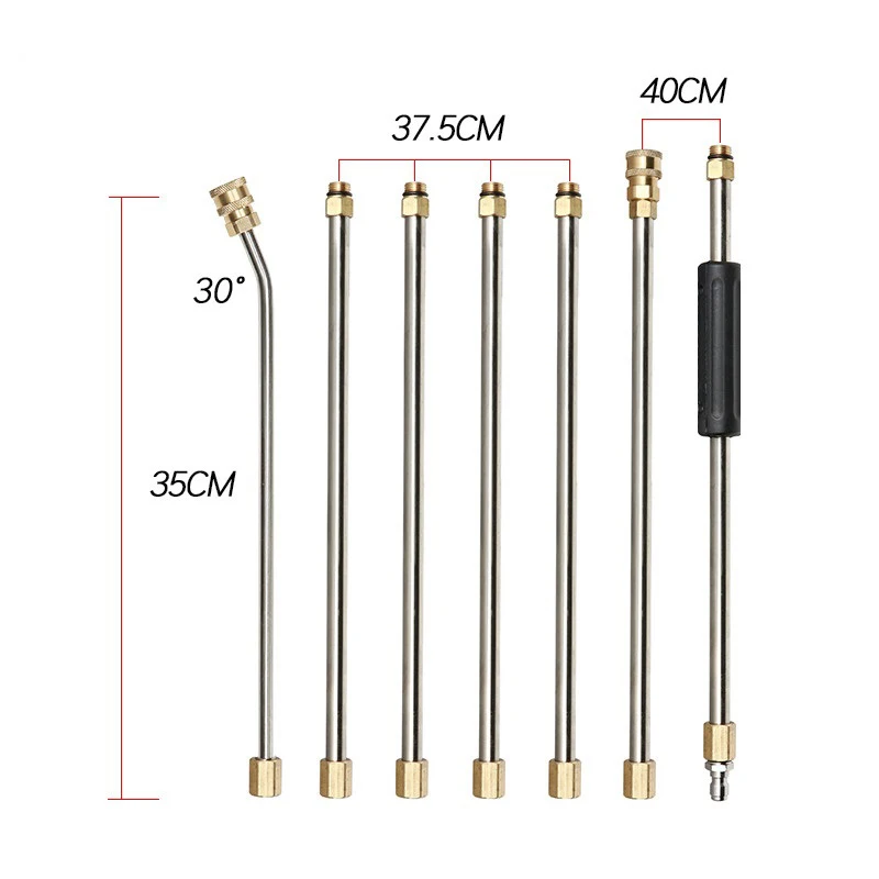 

High Quality 1/4'' Quick Connect High Pressure Wand Extension Rod 7.5feet 9.1 Feet 4000 PSI 30 Degree