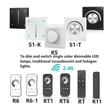 Triac LED Dimmer 220V 230V 110V AC 2.4G 4-Zone Wireless RF Remote Remote Controller for Single Color LED Dimmable Light Bulb KS